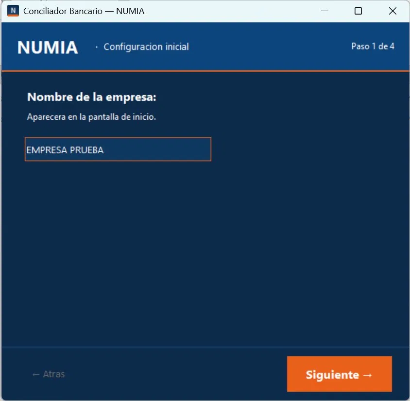 NUMIA paso 1 — Nombre de la empresa