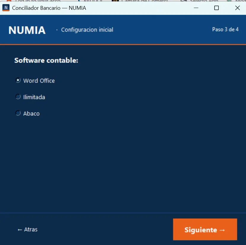 NUMIA paso 3 — Software contable